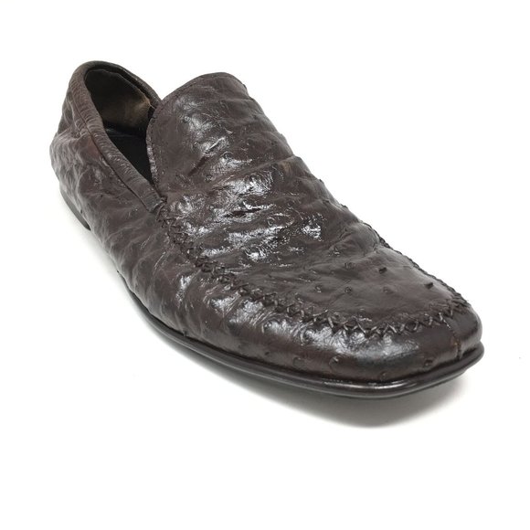Prada Loafers Shoe Sz 7 UK/8 US Brown Full Ostrich main image 10
